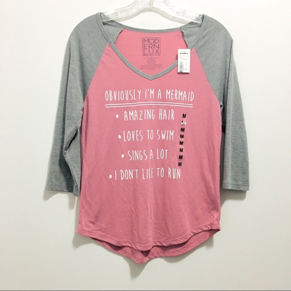 NEW Modern Lux Women’s V-Neck Top Shirt ‘Mermaid’
